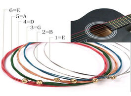 Foto van Sport en spel 6pcs set color guitar strings e a steel for folk classic multicolor