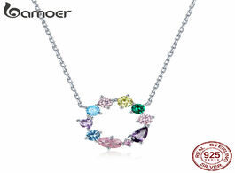 Foto van Sieraden bamoer wreath necklace for girl 925 sterling silver jewelry colorful aaa cz original design