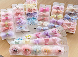 Foto van Baby peuter benodigdheden dropship 5pc set cute children s bow hair clips fabric hairpin accessories