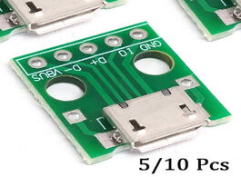 Foto van Elektrisch installatiemateriaal 10pcs micro usb to dip adapter 5pin female connector b type pcb conv