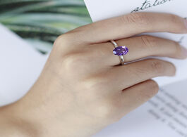 Foto van Sieraden gem s ballet 925 sterling silver wedding ring 1.79ct natural amethyst solitaire engagement 