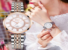 Foto van Horloge women watches top brand luxury 2020 fashion diamond ladies wristwatches stainless steel silv