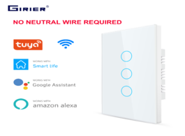Foto van Elektronica smart wifi touch switch no neutral wire required home 1 2 3 gang light 220v support alex