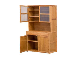 Foto van Meubels bamboo cabinet sideboard locker modern simple solid wood household tea cupboard wine dining 