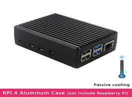 Foto van Computer aluminum alloy case for raspberry pi 4 black box metal shell passive cooling enlosure model