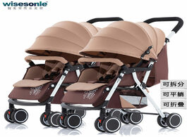 Foto van Baby peuter benodigdheden stroller twins detachable cart shock absorbing reclining foldable newborn 