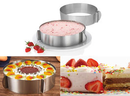 Foto van Huis inrichting stainless steel round mousse ring with scale cake mold 6 inch 12 adjustable retracta
