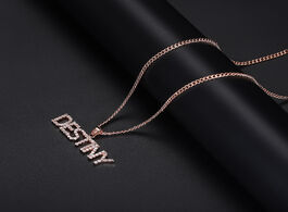 Foto van Sieraden doremi 3a zircon personalized custom name necklace for women men pendant stone chain zircon