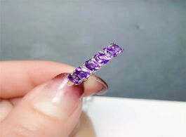 Foto van Sieraden natural amethyst band ring 6 pieces 3 4mm purpal gemstones fine jewelry for women birthday 