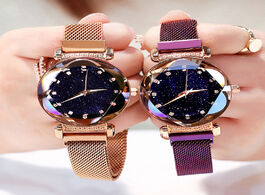 Foto van Horloge 2019 new luxury women watches fashion elegant magnet buckle rose gold ladies wristwatch star