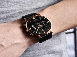 Foto van Horloge geneva 1 leather watch men s high end fashion sports quartz business calendar clock reloj ho