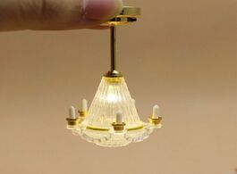 Foto van Speelgoed 1:12 dollhouse miniaturescale ceiling light candles led lamp battery operated