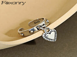 Foto van Sieraden foxanry 925 sterling silver love heart tassel rings for women couples new fashion vintage t