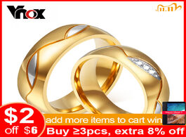 Foto van Sieraden vnox wedding ring for women men engagement jewelry engraved servise russian spanish portugu