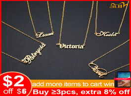 Foto van Sieraden vnox personalized name necklace custom made any font stainless steel metal women jewelry