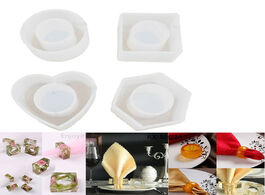 Foto van Huis inrichting 4 shapes minimalist napkin holders ring resin molds kit round sqaure heart hexagon b