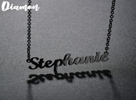 Foto van Sieraden diamon customized fashion stainless steel name necklace personalized letter black choker pe