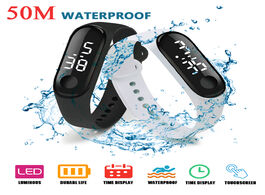 Foto van Horloge 50m waterproof mens watch led sport digital women fitness wristwatch touch screen silicone s