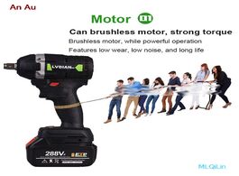 Foto van Auto motor accessoires 288vf cordless electric impact wrench 3 in 1 switch brush 630n.m 1x li ion ba