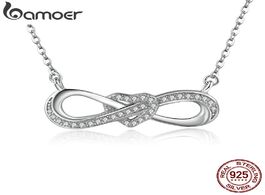 Foto van Sieraden bamoer 100 925 sterling silver infinity love clear cz heart women pendant necklaces luxury 