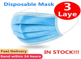 Foto van Beveiliging en bescherming 100 pcs face mask and mouth 3 laye non woven masks dust proof earloop dis