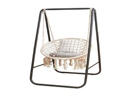 Foto van Meubels macrame swing seat hanging rope hammock chair for bedroom patio garden indoor outdoor