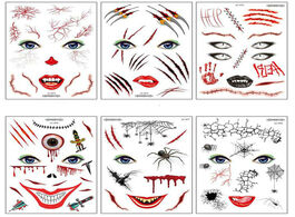 Foto van Huis inrichting halloween tattoo stickers make up ball decoration death mask funny disposable waterp