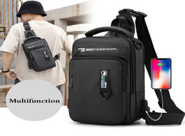 Foto van Tassen multifunction crossbody bags men usb charging chest pack short trip messenger bag waterproof 