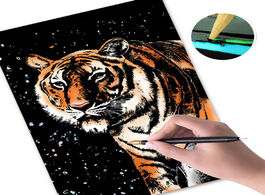 Foto van Huis inrichting 21 30cm 4pc animal premium enchanted scratch painting kits art adult lion cat wolf t
