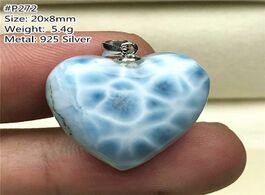 Foto van Sieraden real natural heart blue larimar pendant silver sterling for women men beads dominica crysta