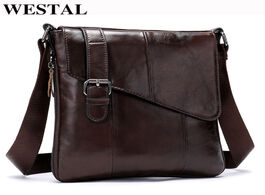Foto van Tassen westal men leather messenger bag s shoulder genuine small casual flap male crossbody bags for