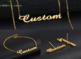 Foto van Sieraden nextvance stainless steel customized name necklace bracelet earrings set personalized neckl