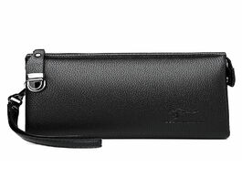 Foto van Tassen luxury brand leather men clutch bag business wristlet phone wallet male handy black brown lon