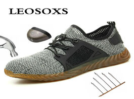 Foto van Schoenen leoxose outdoor men and women safety boots breathable shoes lightweight puncture proof cons
