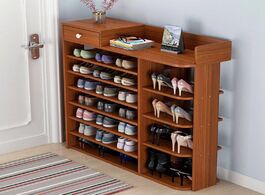 Foto van Meubels shoe rack wood easy assembly cabinet hallway door shoes boots storage closet home furniture 
