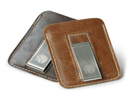 Foto van Tassen ultra thin genuine leather money clip men metal cash credit card bag slim business bills wall