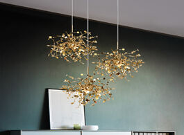Foto van Lampen verlichting terzani argent chandelier lighting hand made stainless steel leaf lamp villa susp
