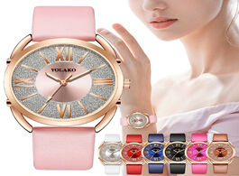 Foto van Horloge yolako women s casual quartz leather band newv strap watch analog wrist luxurious wristwatch