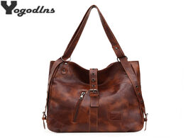 Foto van Tassen fashion handbags casual tote female vintage shoulder pu leather large capacity bags for women