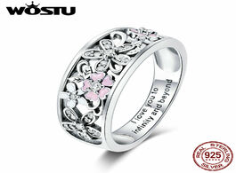 Foto van Sieraden wostu real 925 sterling silver sparkling stackable flower 4mm finger rings for women jewelr