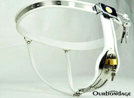 Foto van Schoonheid gezondheid ourbondage stainless steel female chastity with white silicon belt cover shiel