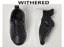 Foto van Schoenen withered england style simple fashion cowhide real leather comfort quilting casual vulcaniz