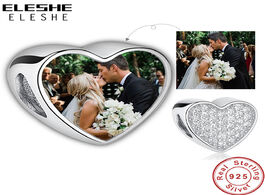 Foto van Sieraden personalized 925 sterling silver custom photo beads pave cubic zirconia heart charms fit pa
