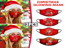 Foto van Beveiliging en bescherming 3pcs led christmas mask light up reusable mouth caps protective face wash