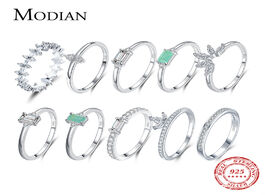 Foto van Sieraden modian fashion 100 925 sterling silver tourmaline finger rings classic clear cz wedding jew