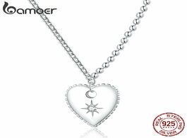 Foto van Sieraden bamoer sterling silver 925 shining love pendant necklace for women chain necklaces plated p