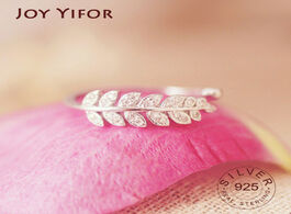Foto van Sieraden high quality fashion 925 sterling silver geometric leaf zircon adjustable rings for women w