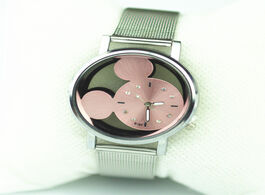Foto van Horloge relojes fashion transparent hollow mickey watch women luxury stainless steel mesh band quart
