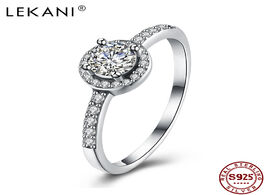 Foto van Sieraden lekani 925 sterling silver ring brilliant clear round cubic zirconia rings for women girls 