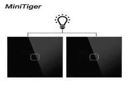 Foto van Elektrisch installatiemateriaal minitiger eu standard wall light touch switch 1 gang 2 way control s